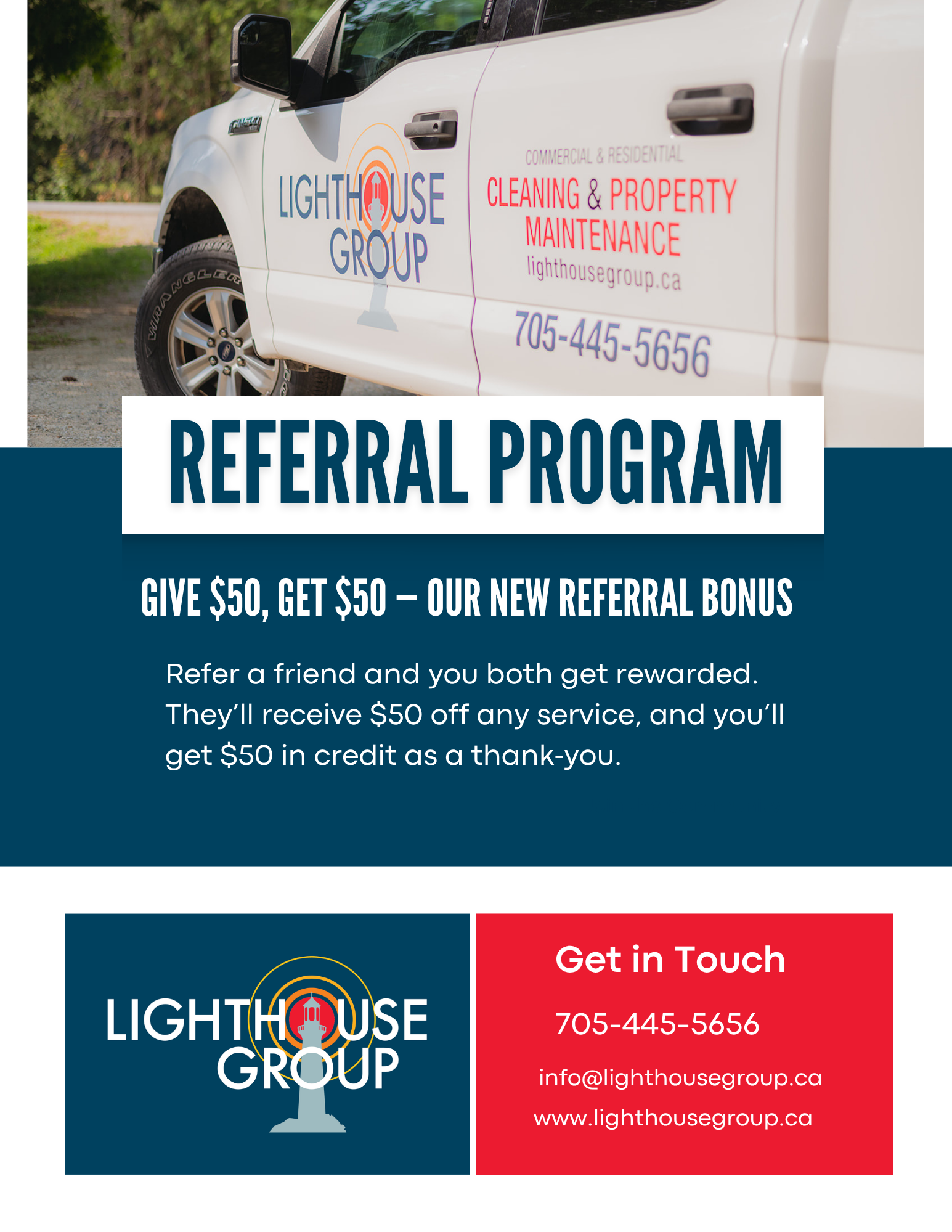 Referral Program Flyer Lighthouse Windows